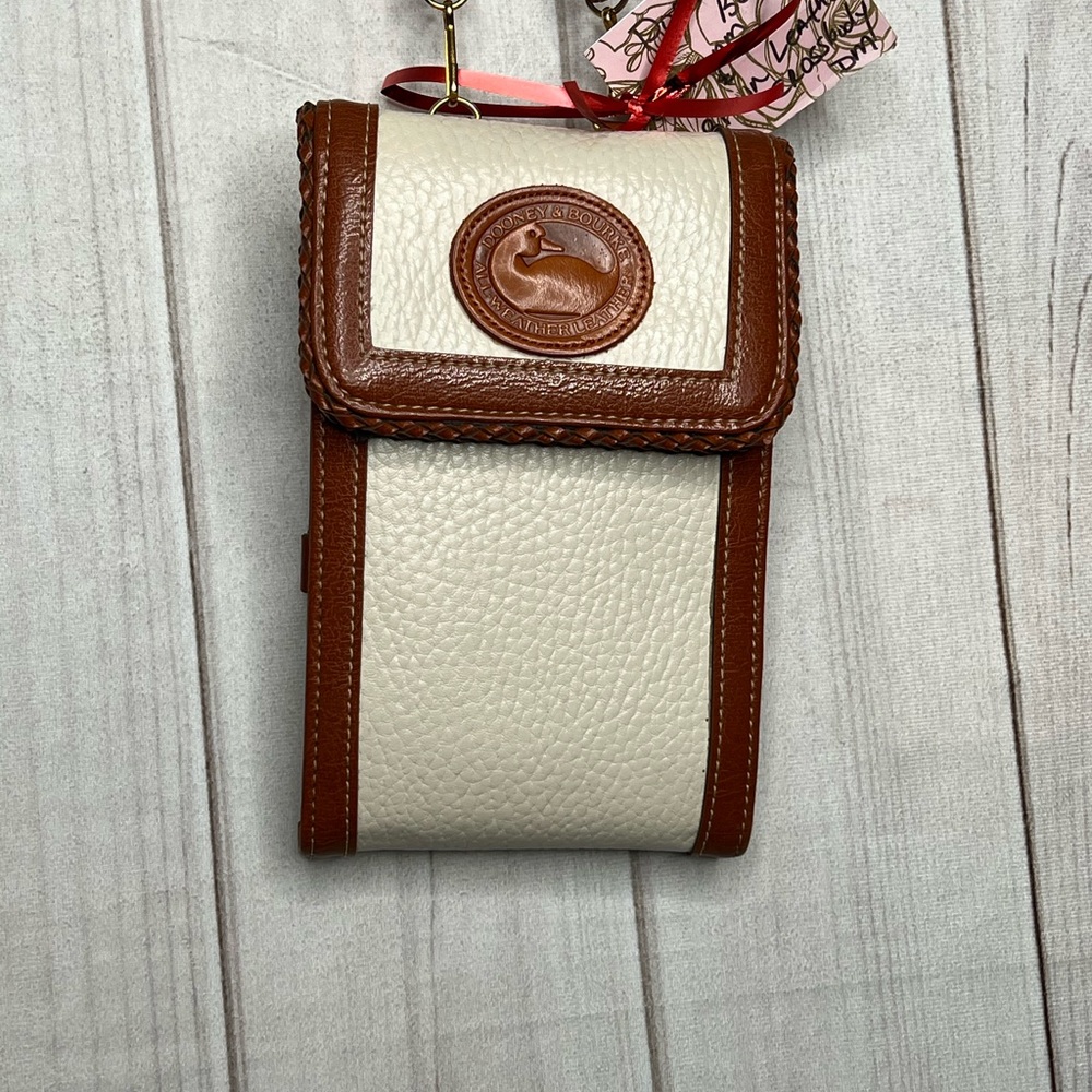 Dooney & Bourke Vintage 1980  Cream and Brown All Weather Leather Duck Crossbody